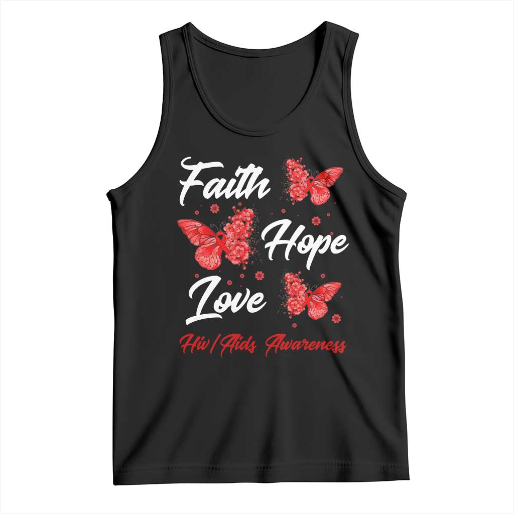 Faith Hope Love HIV AIDS Awareness Butterfly Gift Tank Top TS12 Black Print Your Wear