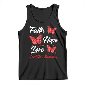 Faith Hope Love HIV AIDS Awareness Butterfly Gift Tank Top TS12 Black Print Your Wear