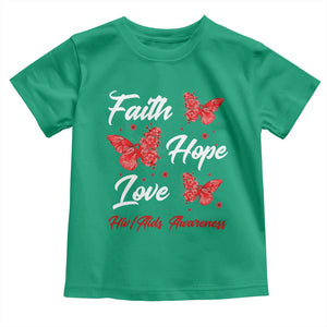 Faith Hope Love HIV AIDS Awareness Butterfly Gift Toddler T Shirt TS12 Irish Green Print Your Wear