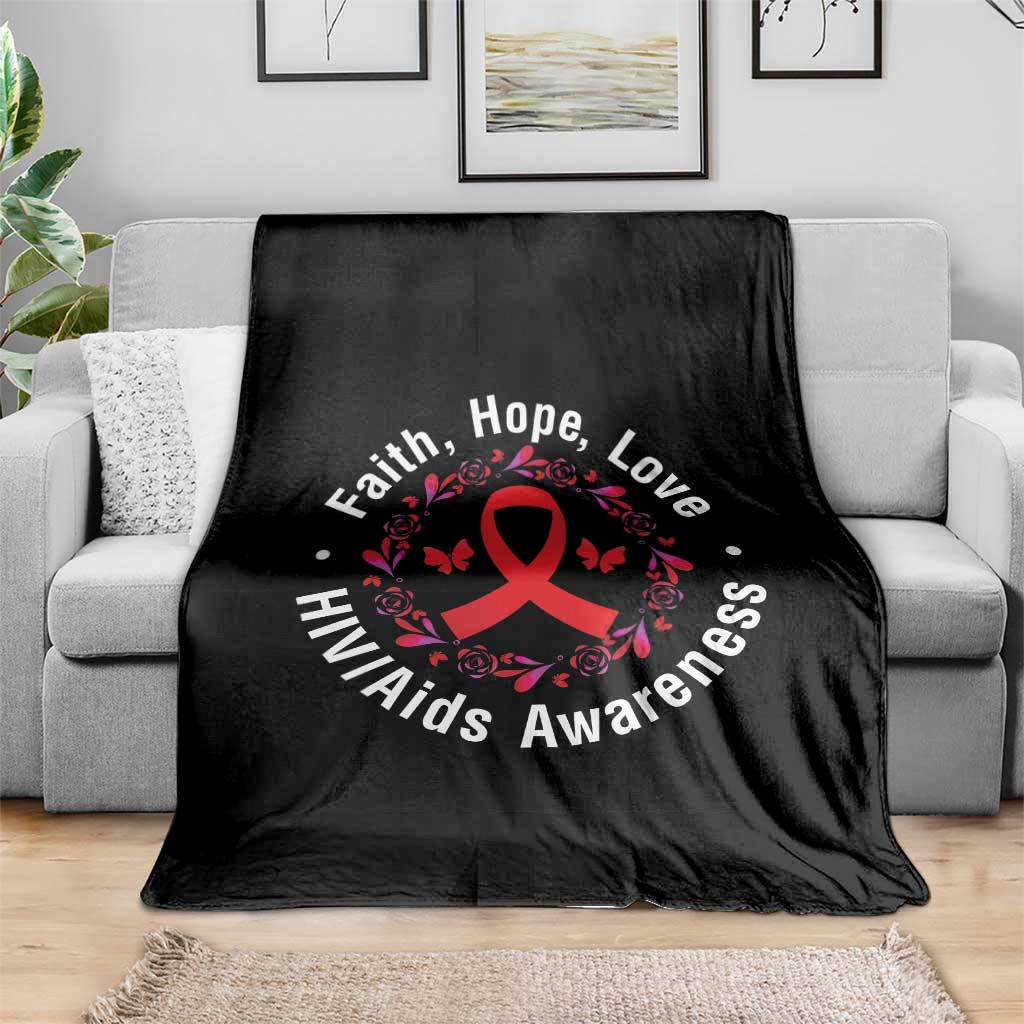 HIV Awareness Empowerment Gift Throw Blanket Faith Hope Love TS12 Print Your Wear