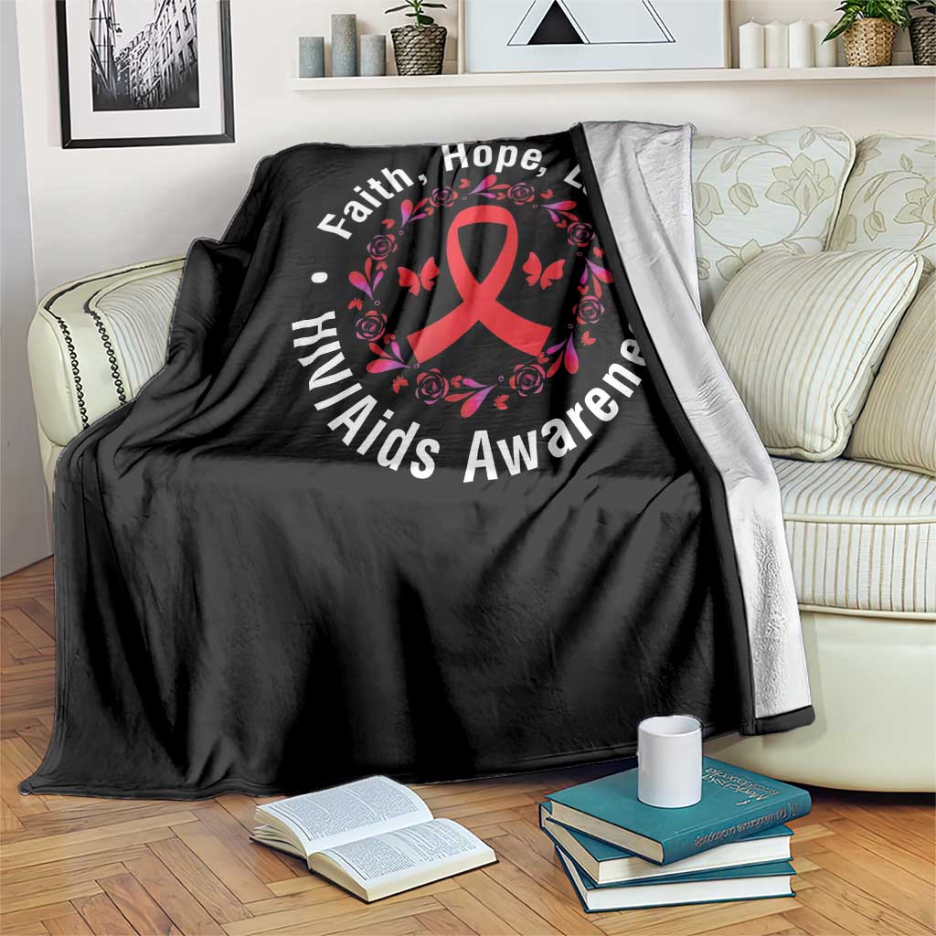 HIV Awareness Empowerment Gift Throw Blanket Faith Hope Love TS12 Print Your Wear