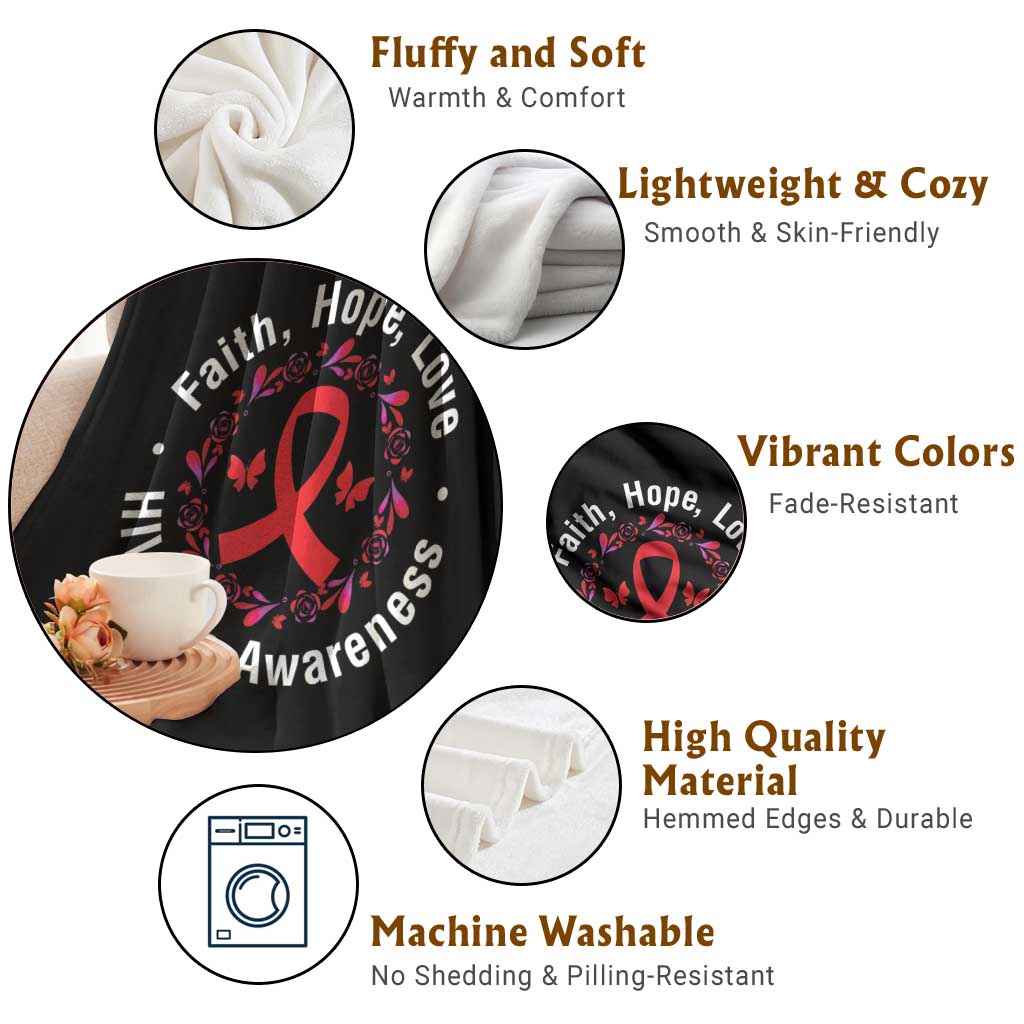 HIV Awareness Empowerment Gift Throw Blanket Faith Hope Love TS12 Print Your Wear