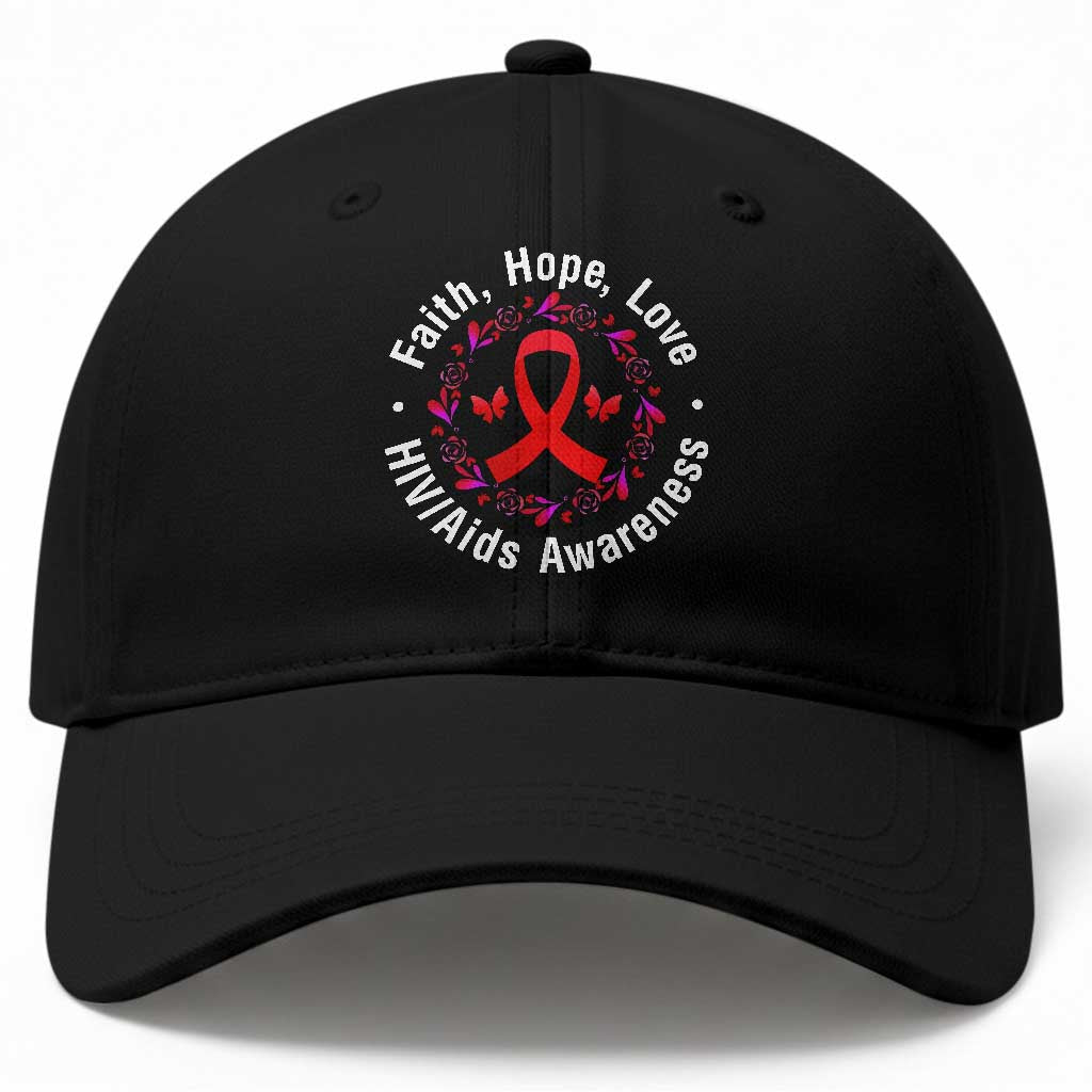 HIV Awareness Empowerment Gift Baseball Cap Faith Hope Love TS12 Print Your Wear