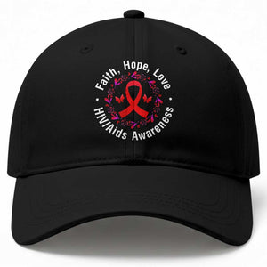 HIV Awareness Empowerment Gift Baseball Cap Faith Hope Love TS12 Print Your Wear