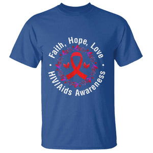 HIV Awareness Empowerment Gift T Shirt Faith Hope Love TS12 Royal Blue Print Your Wear