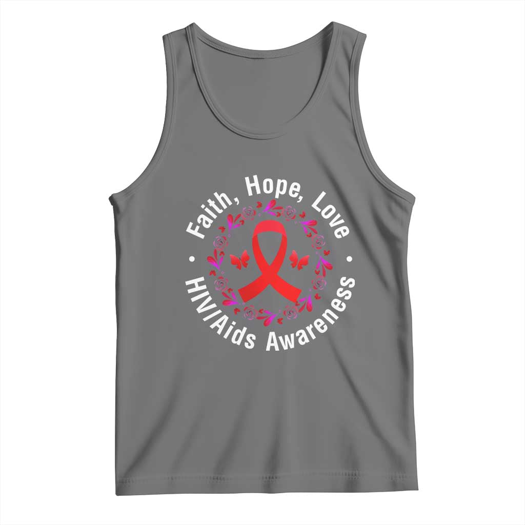 HIV Awareness Empowerment Gift Tank Top Faith Hope Love TS12 Black Heather Print Your Wear