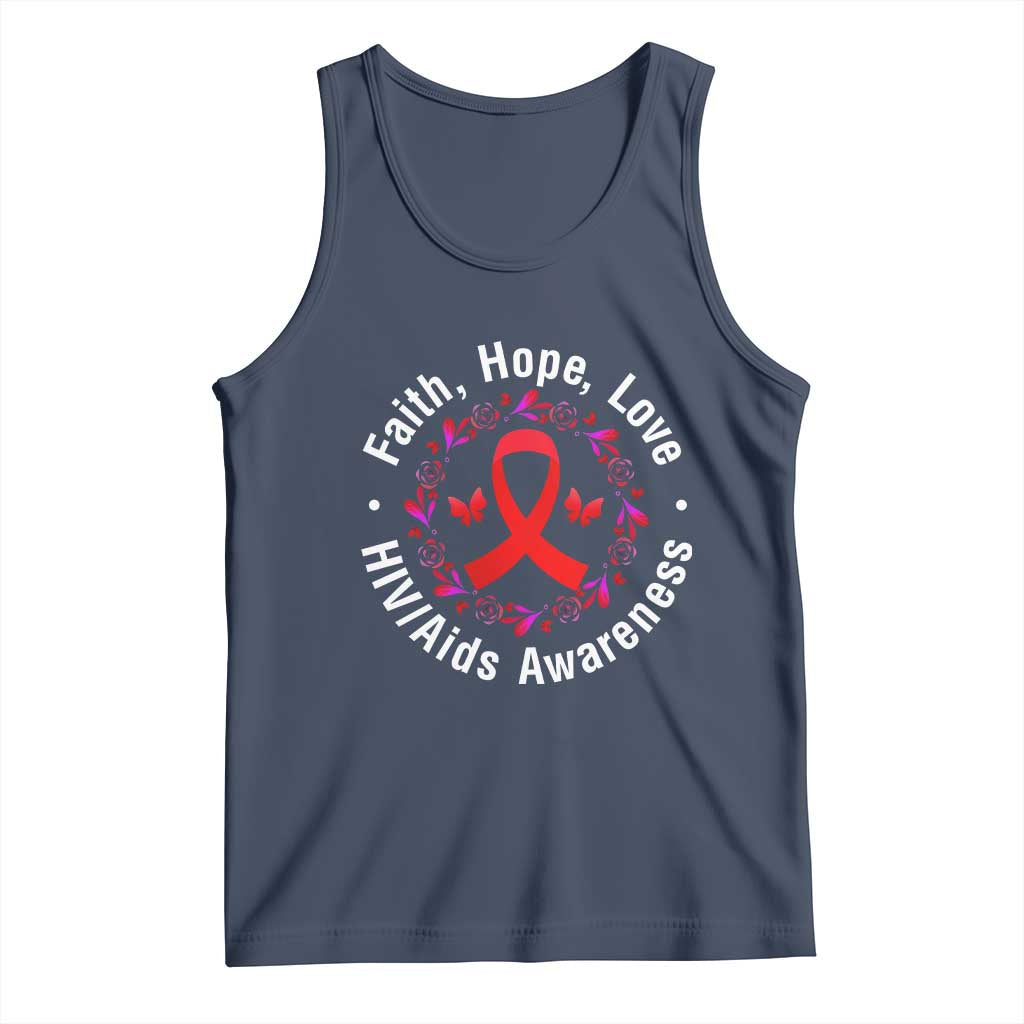 HIV Awareness Empowerment Gift Tank Top Faith Hope Love TS12 Navy Print Your Wear