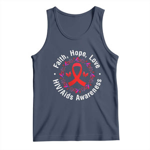 HIV Awareness Empowerment Gift Tank Top Faith Hope Love TS12 Navy Print Your Wear