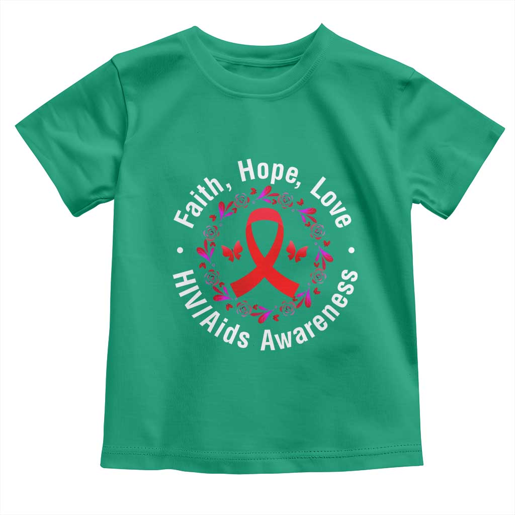 HIV Awareness Empowerment Gift Toddler T Shirt Faith Hope Love TS12 Irish Green Print Your Wear