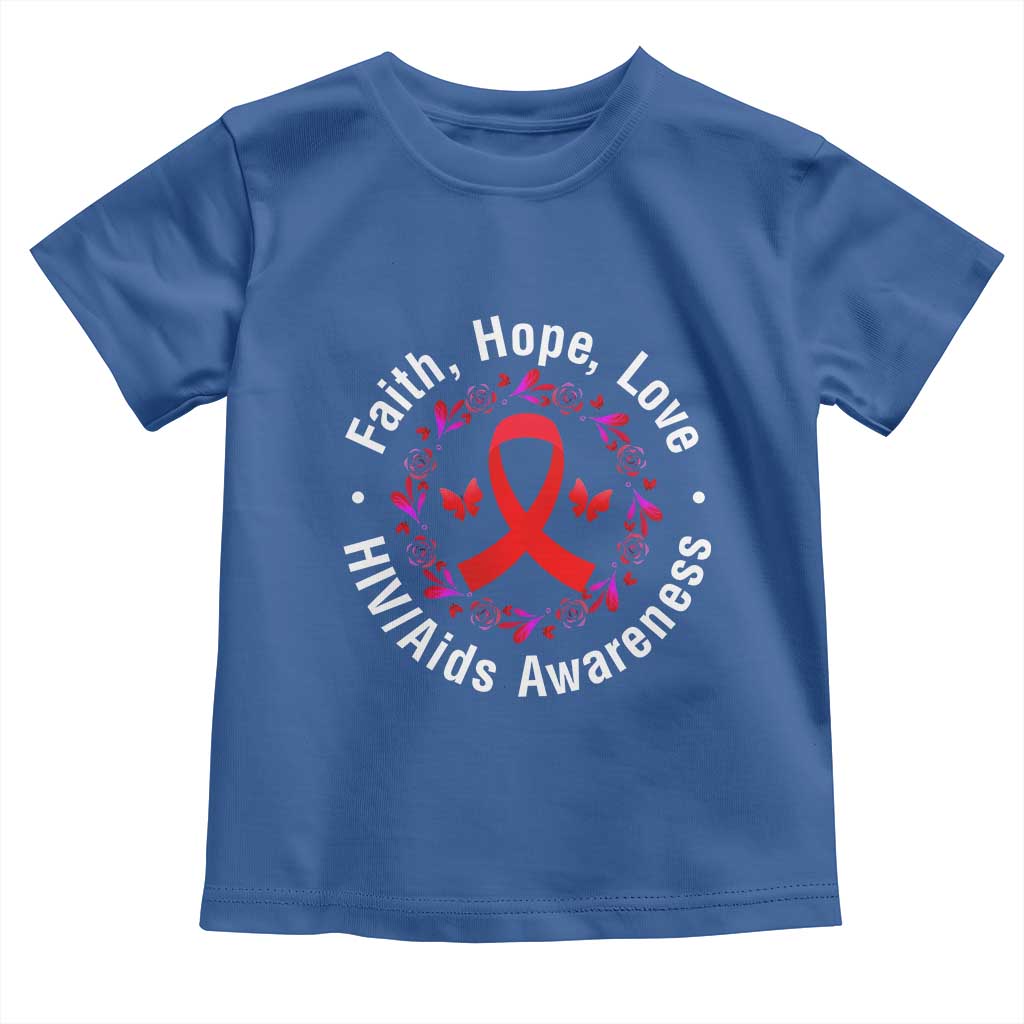 HIV Awareness Empowerment Gift Toddler T Shirt Faith Hope Love TS12 Royal Blue Print Your Wear