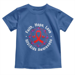 HIV Awareness Empowerment Gift Toddler T Shirt Faith Hope Love TS12 Royal Blue Print Your Wear