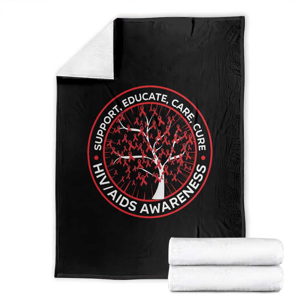 HIV AIDS Awareness Empowerment Gift Throw Blanket Support Educate Care Cure TS12 Black Print Your Wear