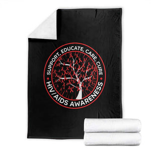 HIV AIDS Awareness Empowerment Gift Throw Blanket Support Educate Care Cure TS12 Black Print Your Wear