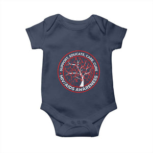 HIV AIDS Awareness Empowerment Gift Baby Onesie Support Educate Care Cure TS12 Navy Print Your Wear