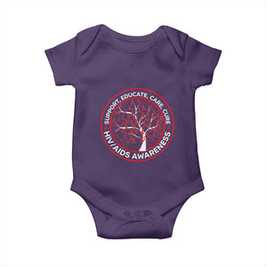 HIV AIDS Awareness Empowerment Gift Baby Onesie Support Educate Care Cure TS12 Purple Print Your Wear