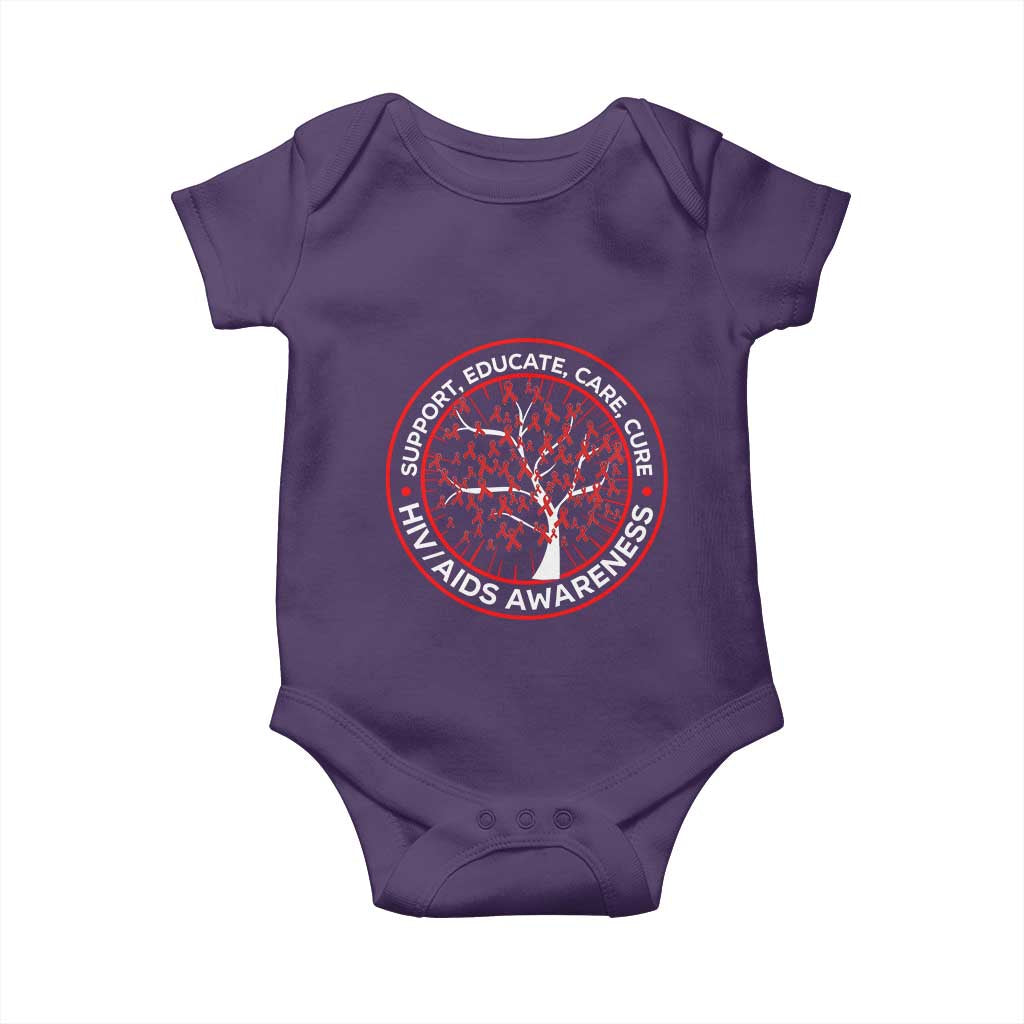 HIV AIDS Awareness Empowerment Gift Baby Onesie Support Educate Care Cure TS12 Purple Print Your Wear