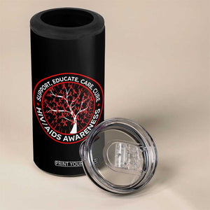 HIV AIDS Awareness Empowerment Gift 4 in 1 Can Cooler Tumbler Support Educate Care Cure TS12 Print Your Wear