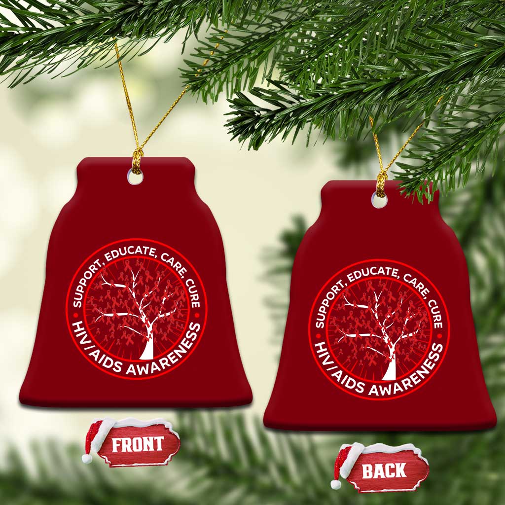 HIV AIDS Awareness Empowerment Gift Ceramic Ornament Support Educate Care Cure TS12 Print Your Wear