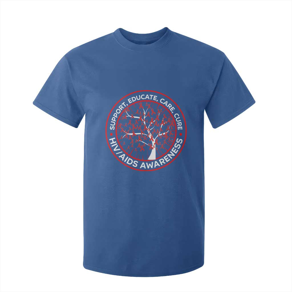 HIV AIDS Awareness Empowerment Gift T Shirt For Kid Support Educate Care Cure TS12 Royal Blue Print Your Wear