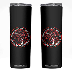 HIV AIDS Awareness Empowerment Gift Skinny Tumbler Support Educate Care Cure TS12 Black Print Your Wear