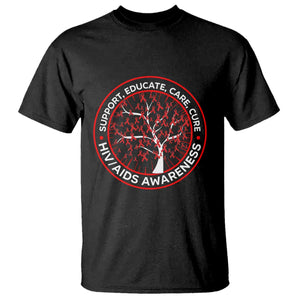 HIV AIDS Awareness Empowerment Gift T Shirt Support Educate Care Cure TS12 Black Print Your Wear