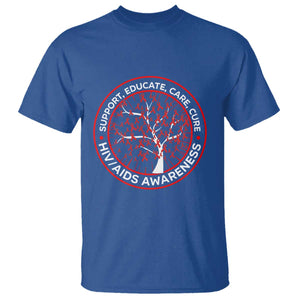 HIV AIDS Awareness Empowerment Gift T Shirt Support Educate Care Cure TS12 Royal Blue Print Your Wear