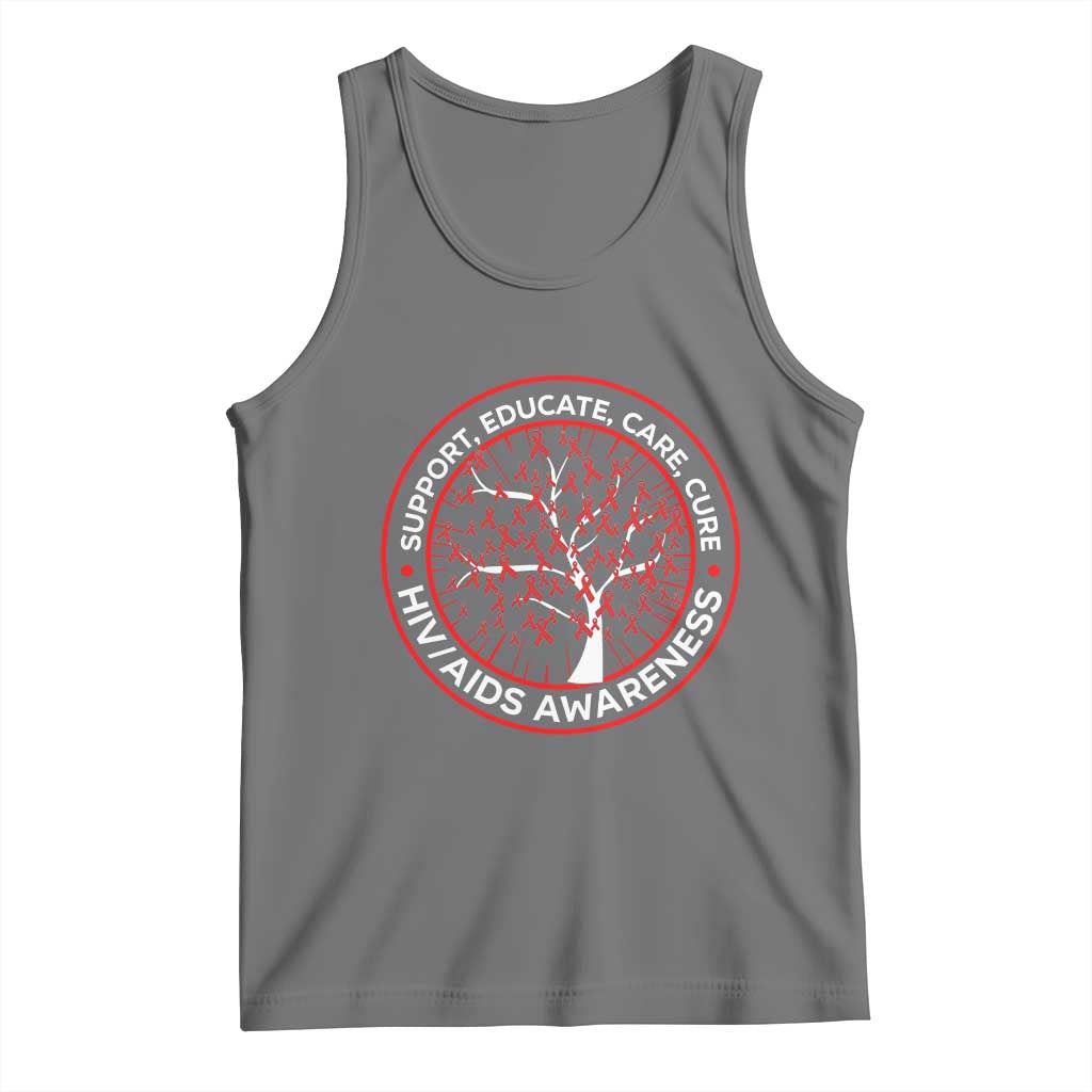 HIV AIDS Awareness Empowerment Gift Tank Top Support Educate Care Cure TS12 Black Heather Print Your Wear