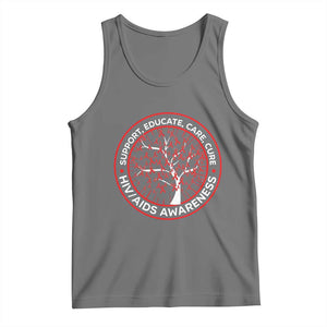 HIV AIDS Awareness Empowerment Gift Tank Top Support Educate Care Cure TS12 Black Heather Print Your Wear