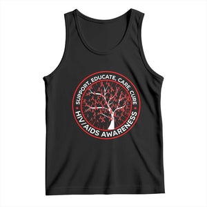 HIV AIDS Awareness Empowerment Gift Tank Top Support Educate Care Cure TS12 Black Print Your Wear