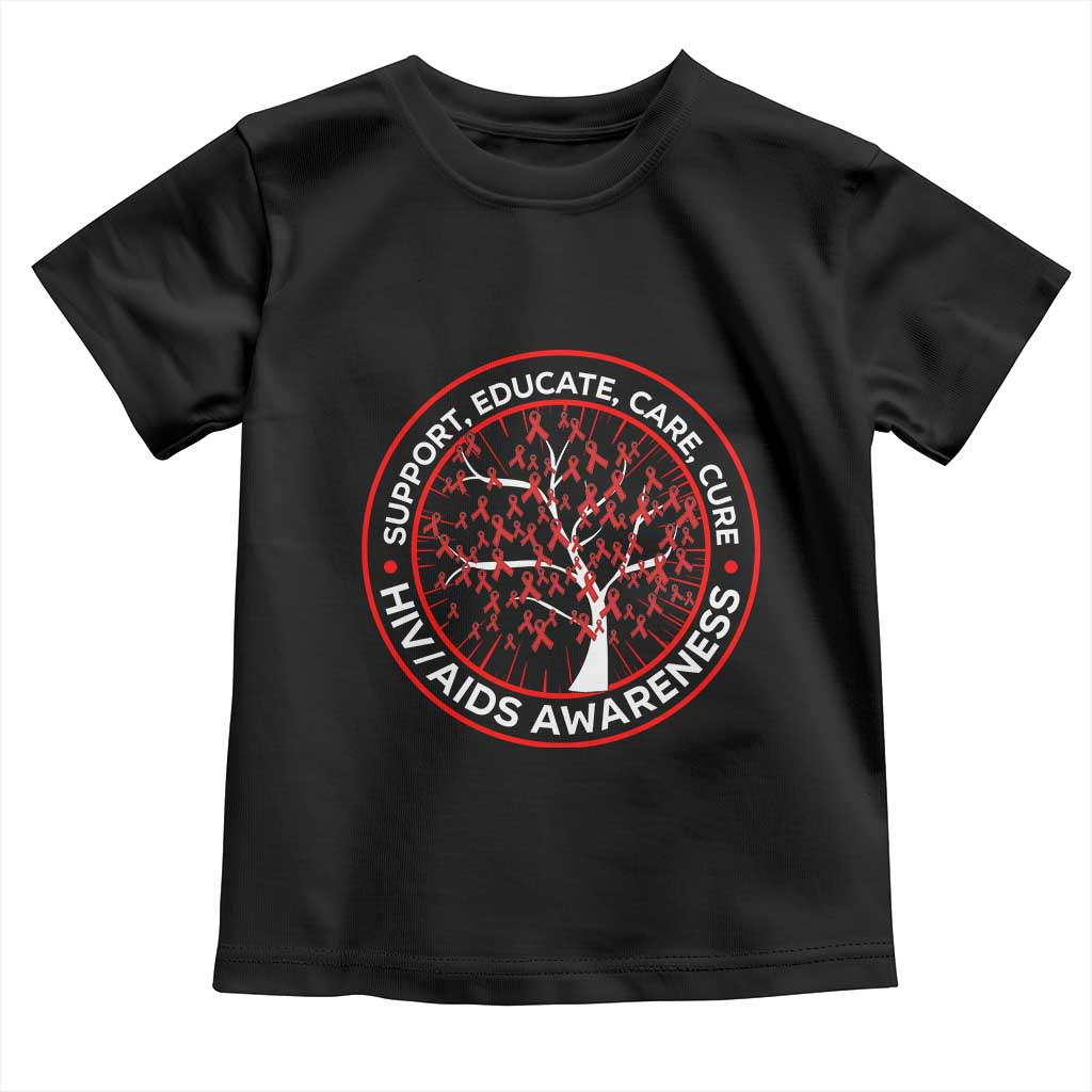HIV AIDS Awareness Empowerment Gift Toddler T Shirt Support Educate Care Cure TS12 Black Print Your Wear