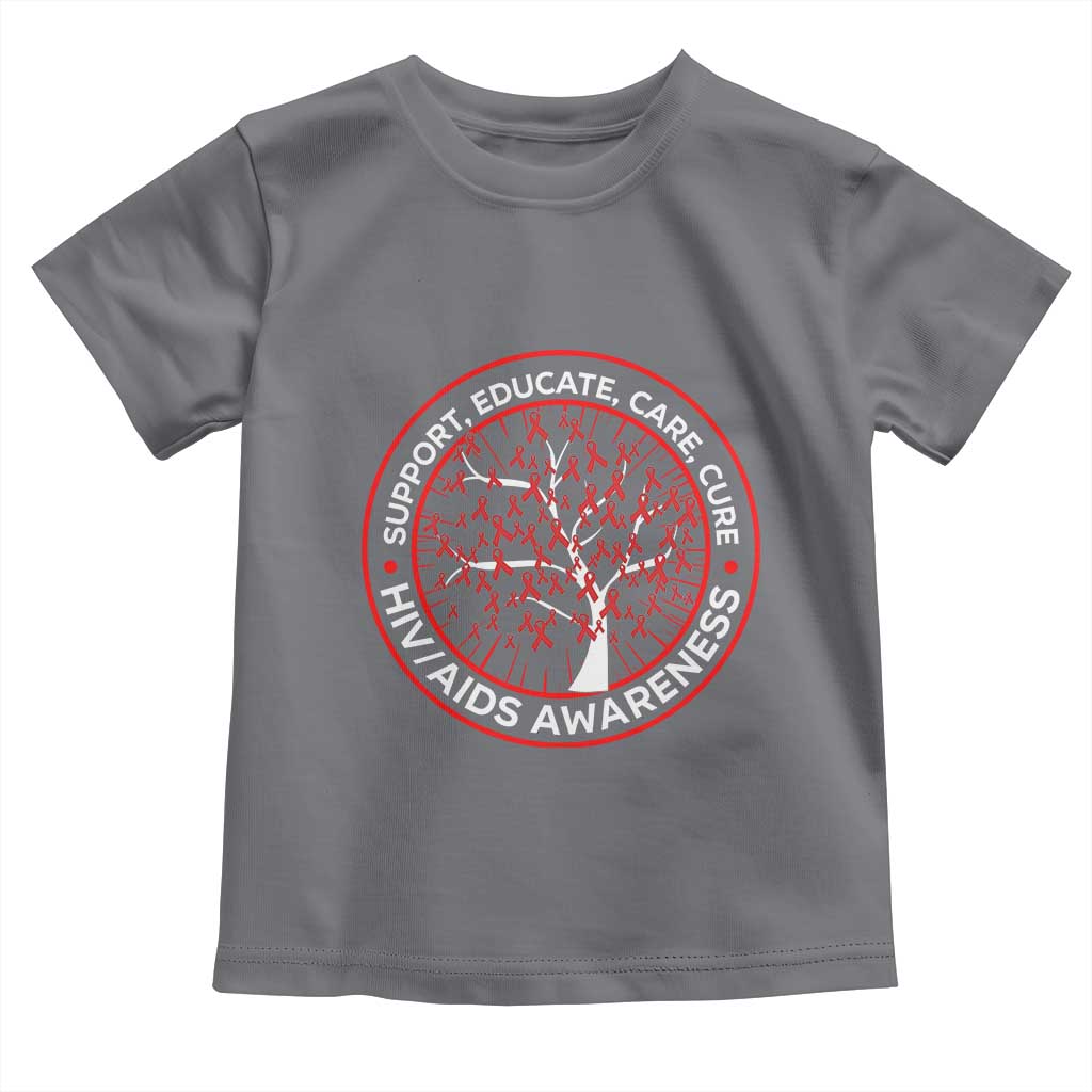 HIV AIDS Awareness Empowerment Gift Toddler T Shirt Support Educate Care Cure TS12 Charcoal Print Your Wear