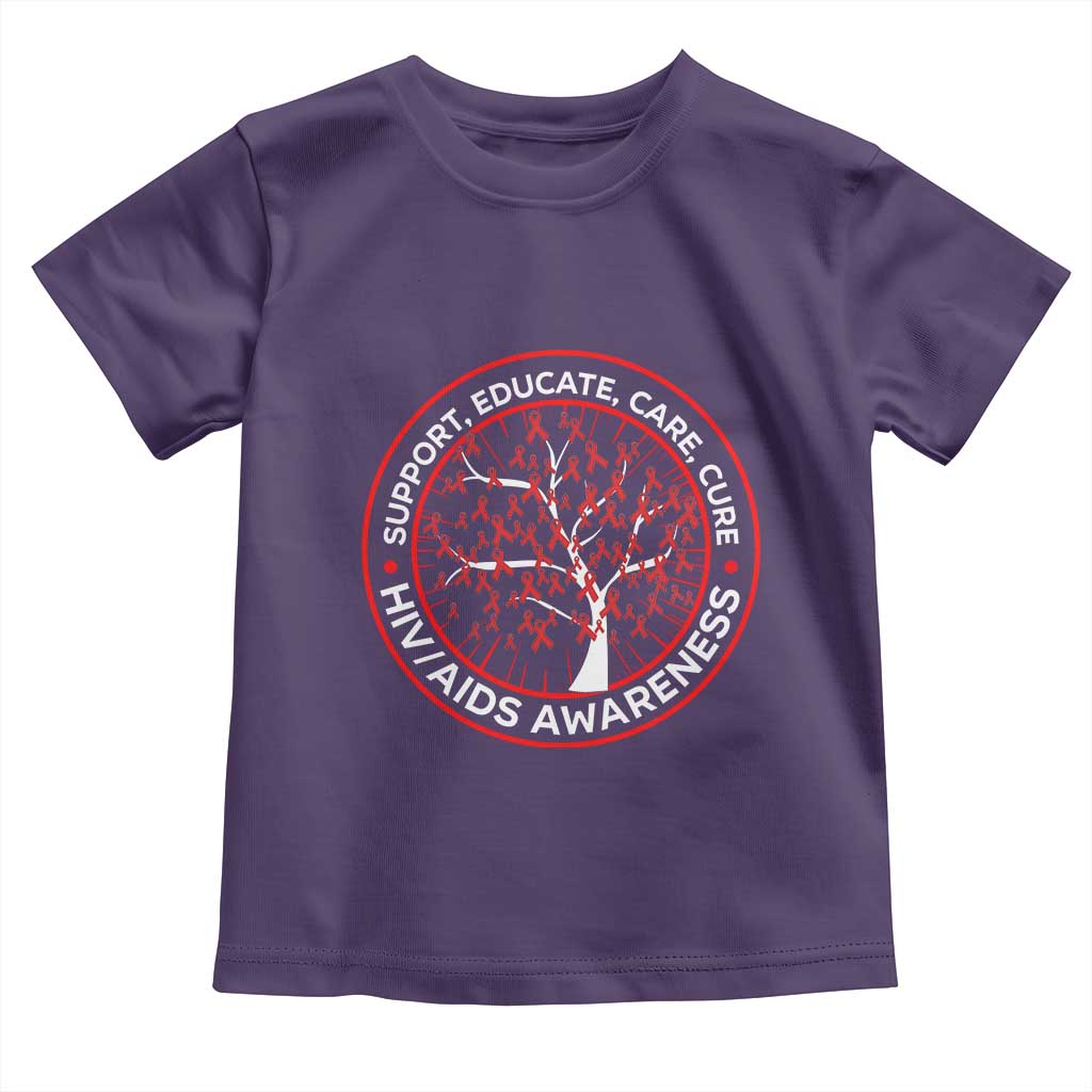 HIV AIDS Awareness Empowerment Gift Toddler T Shirt Support Educate Care Cure TS12 Purple Print Your Wear