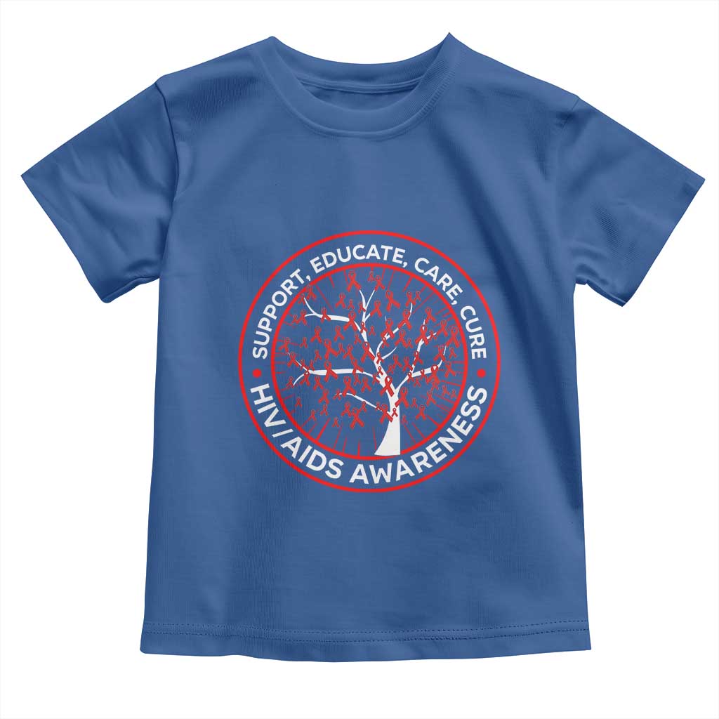 HIV AIDS Awareness Empowerment Gift Toddler T Shirt Support Educate Care Cure TS12 Royal Blue Print Your Wear
