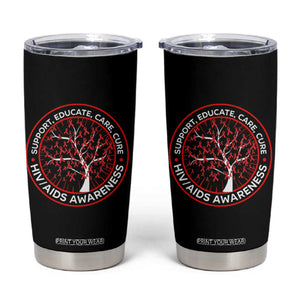 HIV AIDS Awareness Empowerment Gift Tumbler Cup Support Educate Care Cure TS12 Black Print Your Wear