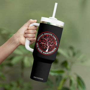 HIV AIDS Awareness Empowerment Gift Tumbler With Handle Support Educate Care Cure TS12 Print Your Wear