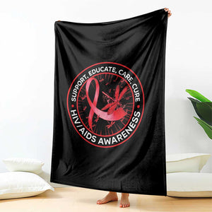 Support Educate Care Cure Throw Blanket HIV Awareness Month Gift TS12 Print Your Wear