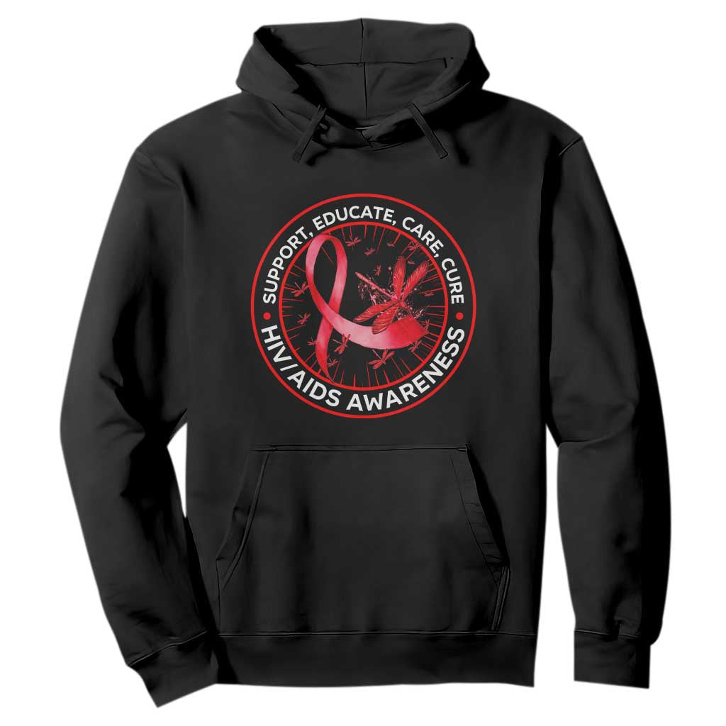 Support Educate Care Cure Hoodie HIV Awareness Month Gift TS12 Black Print Your Wear