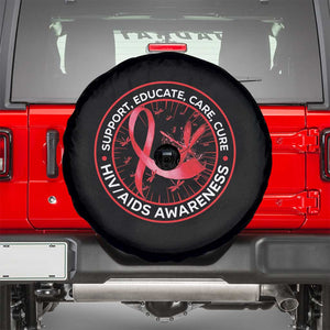 Support Educate Care Cure Spare Tire Cover HIV Awareness Month Gift TS12 Black Print Your Wear
