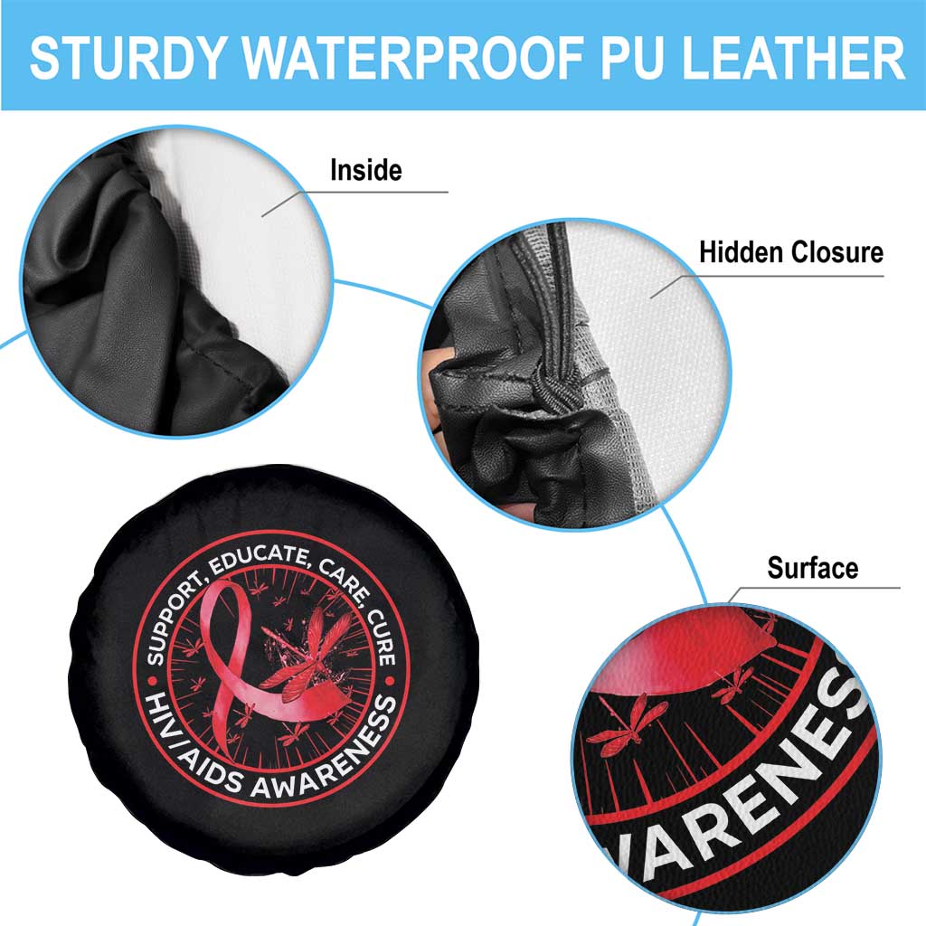 Support Educate Care Cure Spare Tire Cover HIV Awareness Month Gift TS12 Print Your Wear