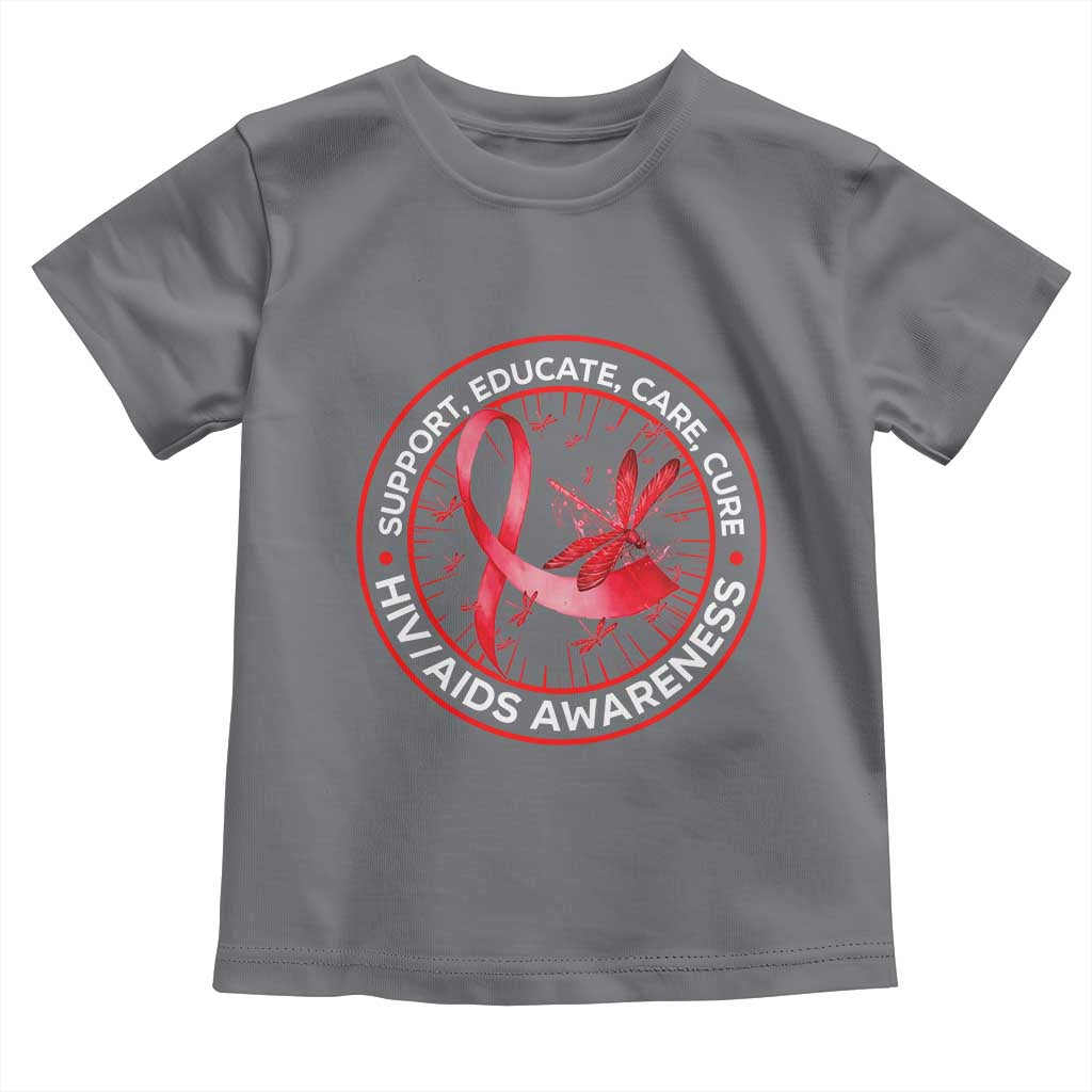 Support Educate Care Cure Toddler T Shirt HIV Awareness Month Gift TS12 Charcoal Print Your Wear