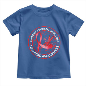 Support Educate Care Cure Toddler T Shirt HIV Awareness Month Gift TS12 Royal Blue Print Your Wear