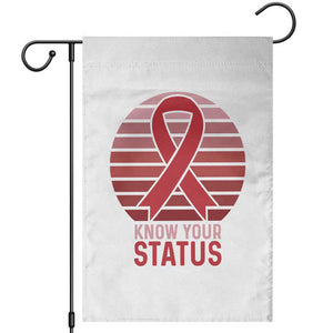 Know Your Status HIV Awareness Garden Flag World Aids Day Gift TS12 White Print Your Wear
