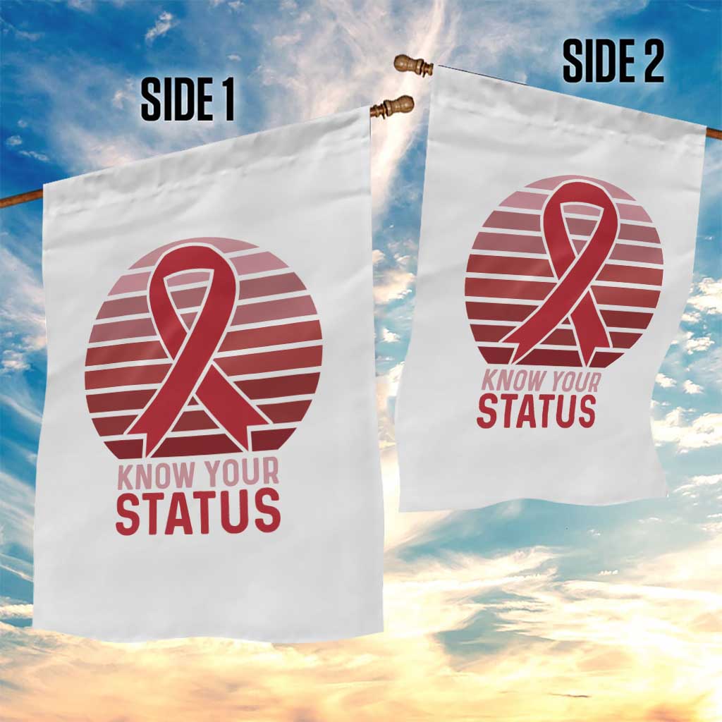 Know Your Status HIV Awareness Garden Flag World Aids Day Gift TS12 Print Your Wear