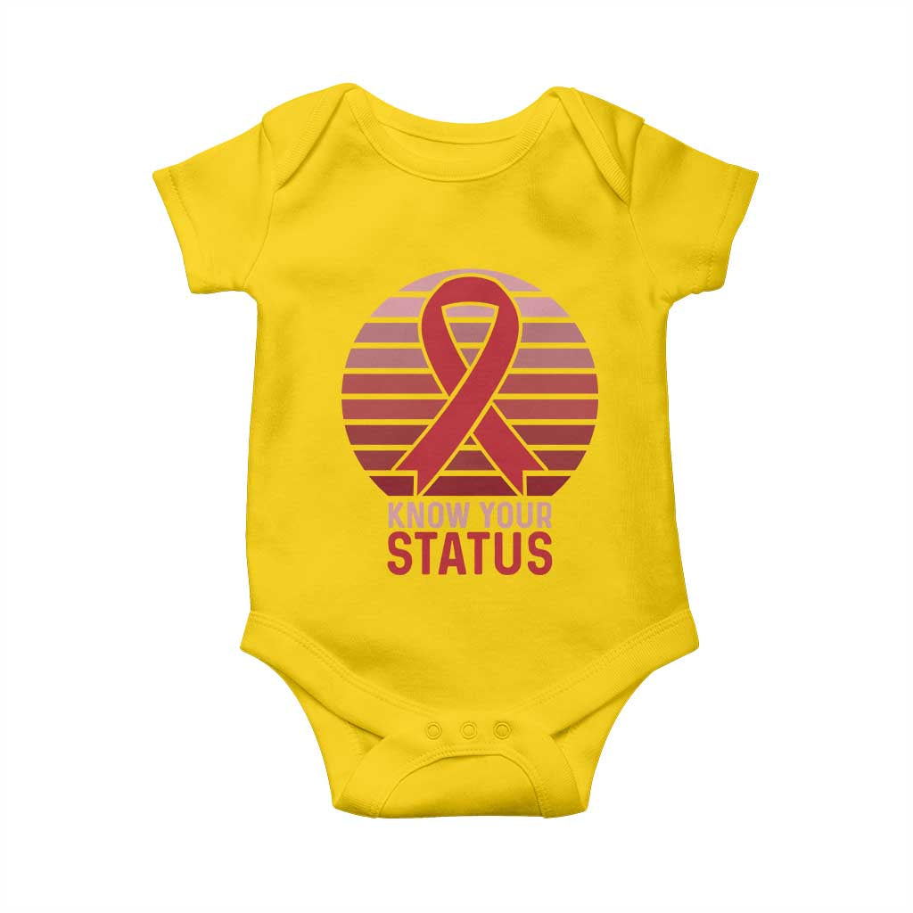 Know Your Status HIV Awareness Baby Onesie World Aids Day Gift TS12 Daisy Print Your Wear