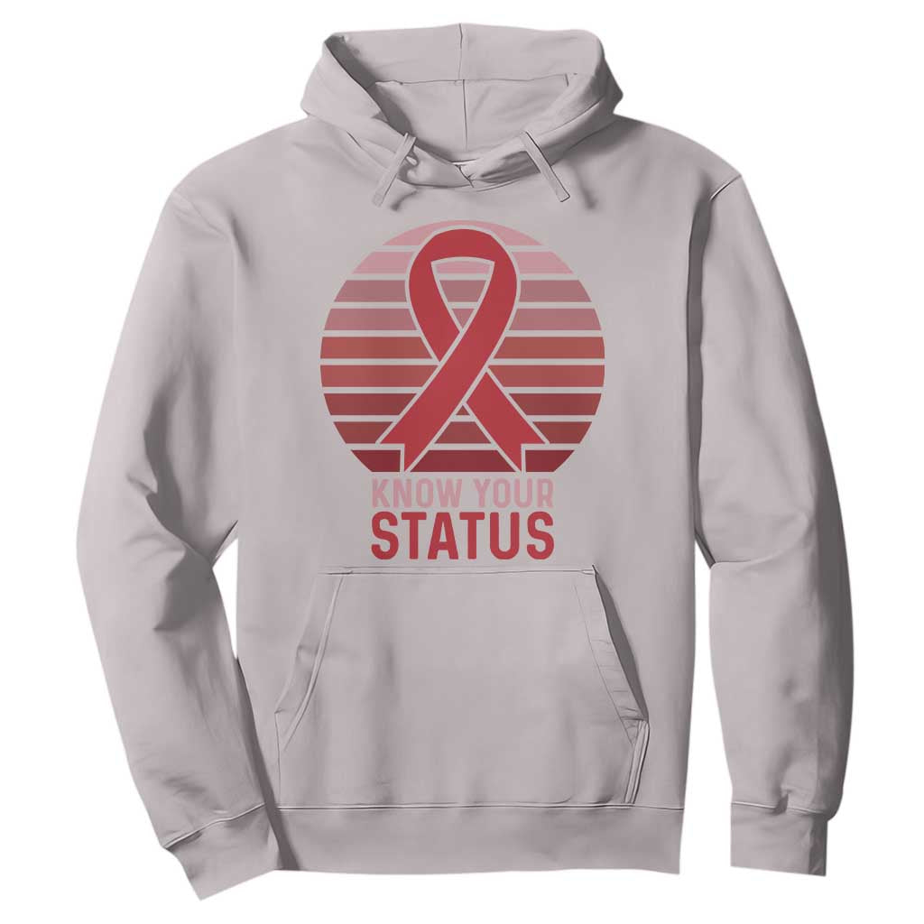 Know Your Status HIV Awareness Hoodie World Aids Day Gift TS12 Ice Gray Print Your Wear