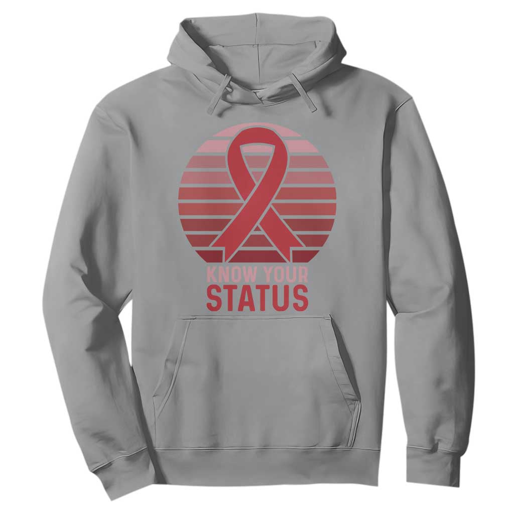 Know Your Status HIV Awareness Hoodie World Aids Day Gift TS12 Sport Gray Print Your Wear