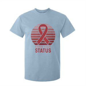Know Your Status HIV Awareness T Shirt For Kid World Aids Day Gift TS12 Light Blue Print Your Wear