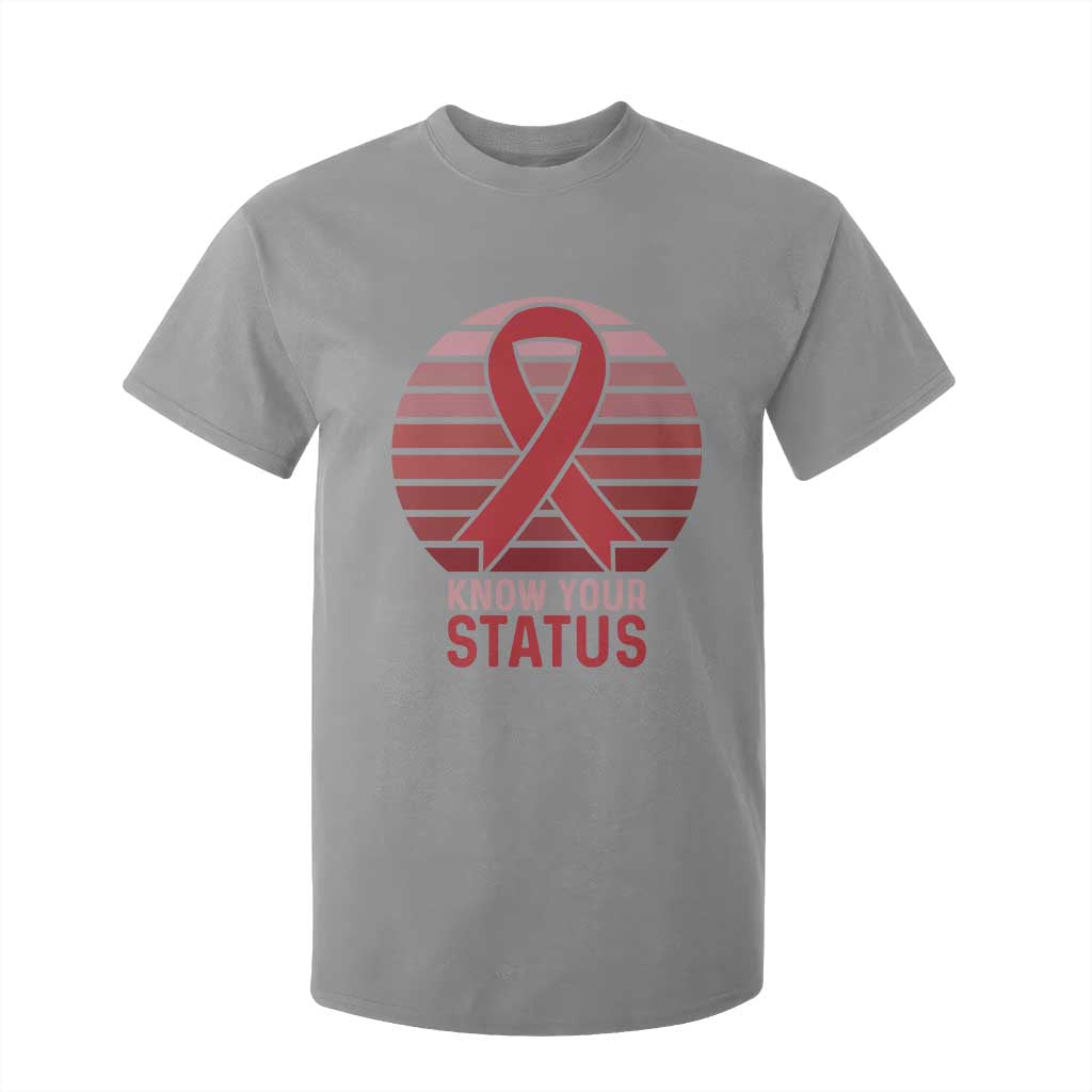 Know Your Status HIV Awareness T Shirt For Kid World Aids Day Gift TS12 Sport Gray Print Your Wear