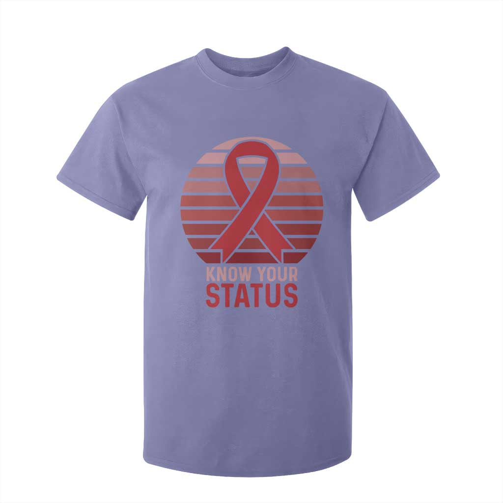 Know Your Status HIV Awareness T Shirt For Kid World Aids Day Gift TS12 Violet Print Your Wear