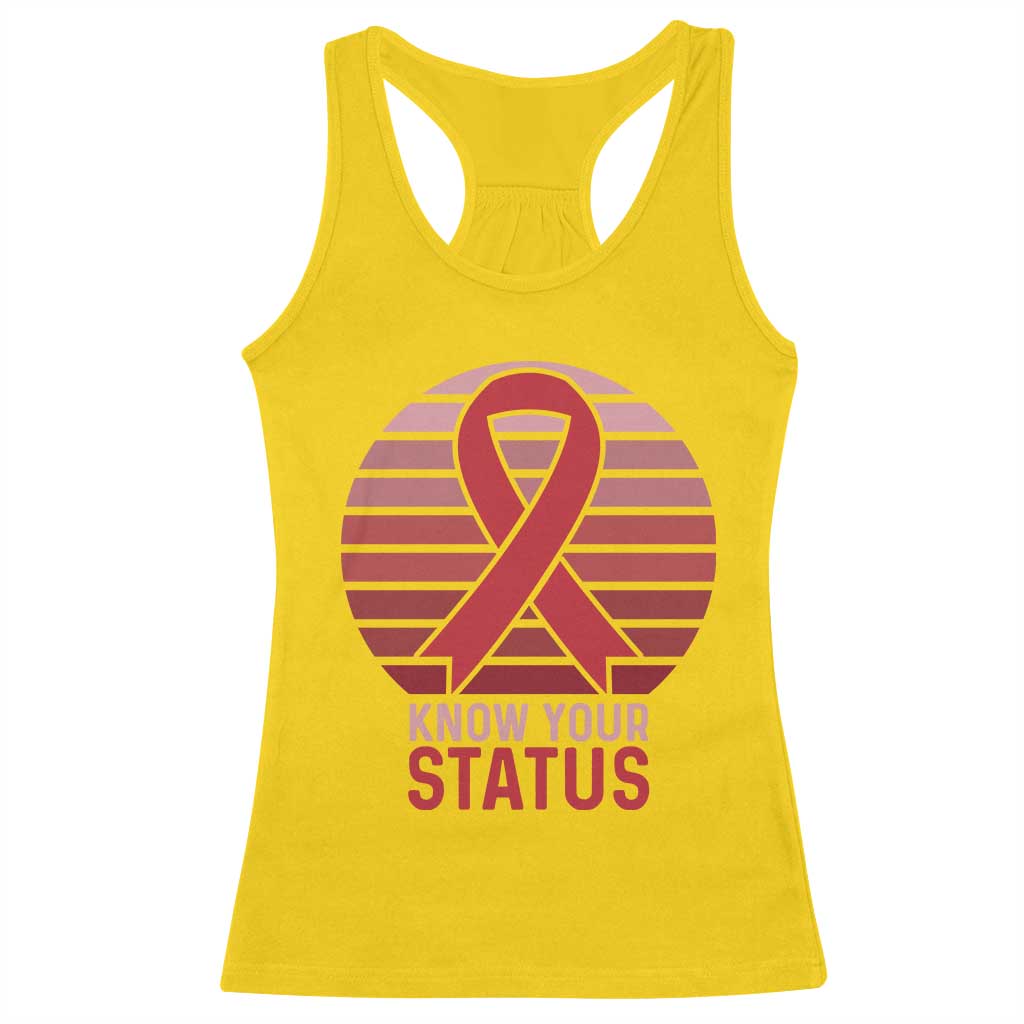 Know Your Status HIV Awareness Racerback Tank Top World Aids Day Gift TS12 Daisy Print Your Wear